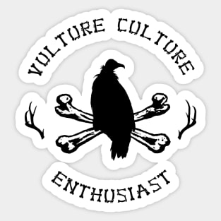 Vulture Culture Enthusiast with Antlers (Black) Sticker